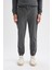 %100 Pamuk Yazlık Jogger Pantolon Basic Düz Beli Bağcıklı Cepli Lastikli Paça D7782AX24AU 1