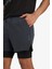 fit Slim Fit Dar Kesim Sporcu Taytlı Dokuma ŞORT D7809AX25SP 6