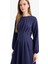 Regular Fit Bisiklet Yaka Uzun Kollu Maxi Elbise F2728AX25SP 5