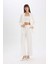 Baggy Fit Fermuarlı Cepli Yüksek Bel Standart Boy Kumaş Palazzo Pantolon E7238AX25SP 4