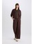 Wide Leg Eşofman Altı Basic Düz Cepli Beli Lastikli Soft Touch Geniş Bol Paça E5818AX25SP 2