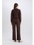 Wide Leg Eşofman Altı Basic Düz Cepli Beli Lastikli Soft Touch Geniş Bol Paça E5818AX25SP 6