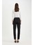 Sigaret Saten Kumaş Pantolon Siyah Normal Bel Basic Düz Beli Lastikli Düz Paça J8743AZ24WN 6