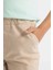 Erkek Çocuk Düz Paça Beli Lastikli Cepli Bej Basic Düz Gabardin Okul Pantolonu T8850A624AU 5