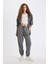 Standart Fit Kalın Jogger Eşofman Altı Bel Paça Lastikli Basic Düz Uzun Boy S7370AZ24WN 2