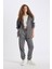Standart Fit Kalın Jogger Eşofman Altı Bel Paça Lastikli Basic Düz Uzun Boy S7370AZ24WN 4