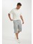 Slim Fit Dar Kesim Kargo Cepli Basic Düz Kapri Şort T4693AZ24SM 2