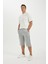 Slim Fit Dar Kesim Kargo Cepli Basic Düz Kapri Şort T4693AZ24SM 4