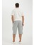 Slim Fit Dar Kesim Kargo Cepli Basic Düz Kapri Şort T4693AZ24SM 6