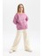 Kız Çocuk Ekru Wide Leg Geniş Paça Basic Düz Pamuklu Pantolon B7784A8NS 2