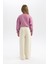 Kız Çocuk Ekru Wide Leg Geniş Paça Basic Düz Pamuklu Pantolon B7784A8NS 6