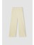 Kız Çocuk Ekru Wide Leg Geniş Paça Basic Düz Pamuklu Pantolon B7784A8NS 7