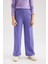 Kız Çocuk Mor Wide Leg Geniş Paça Basic Düz Pamuklu Pantolon B7784A8NS 1