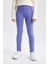 Kız Çocuk Mor Legging Fit Basic Düz Pamuklu Tayt B7786A8NS 1