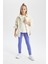 Kız Çocuk Mor Legging Fit Basic Düz Pamuklu Tayt B7786A8NS 2