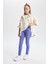 Kız Çocuk Mor Legging Fit Basic Düz Pamuklu Tayt B7786A8NS 4
