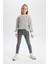 Kız Çocuk Antrasit Legging Fit Basic Düz Tayt B7786A8NS 3