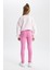 Kız Çocuk Pembe Legging Fit Basic Düz Pamuklu Tayt B7786A8NS 5