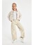 Kız Çocuk Wide Leg Geniş Bol Paça Cepli Pamuklu Bej Pantolon C7473A824AU 4