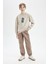 Erkek Çocuk Bağcıklı Beli ve Paçası Lastikli Cepli Jogger Gabardin Pantolon C7577A824WN 5