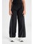 Kız Çocuk Wide Leg Geniş Bol Paça Beli Lastikli Siyah Pantolon C8775A824AU 1