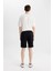 Slim Fit Dar Kesim Cepli Basic Düz Bermuda Şort W1105AZ24SM 8