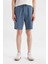 Slim Fit Dar Kesim Cepli Basic Düz Bermuda Şort W1105AZ24SM 1