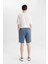 Slim Fit Dar Kesim Cepli Basic Düz Bermuda Şort W1105AZ24SM 7