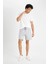 Slim Fit Dar Kesim Dar Paça Şort W7965AZ24HS 4