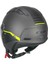 116G Aır Bıco Açık Kask Gri-Siyah-Sarı Uzun Vizör+Güneş Vizörlü -M 3
