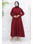 Gömlek Yaka Bolera Detaylı Elbise 81898-04 Bordo 1