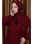 Desenli Viskon Elbise 4083-11 Bordo 3
