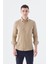 Camel Comfort Fit Düğmeli Yaka Esnek Kumaş Pamuklu Gömlek 1