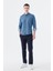 Lacivert Slim Fit Cepli Düğmeli Yaka Pamuk Gömlek 2