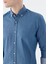 Lacivert Slim Fit Cepli Düğmeli Yaka Pamuk Gömlek 3