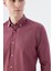Bordo Slim Fit Cepli Düğmeli Yaka %100 Pamuk Gömlek 3