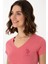Kadın V Yaka Basic T-Shirt 2080797 2