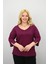 Kadın Büyük Beden Mor Bantlı V Yaka Bluz 1919-25 Şık Tasarım ve Rahat Kullanım 1