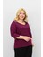 Kadın Büyük Beden Mor Bantlı V Yaka Bluz 1919-25 Şık Tasarım ve Rahat Kullanım 2