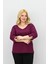 Kadın Büyük Beden Mor Bantlı V Yaka Bluz 1919-25 Şık Tasarım ve Rahat Kullanım 3