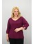 Kadın Büyük Beden Mor Bantlı V Yaka Bluz 1919-25 Şık Tasarım ve Rahat Kullanım 5