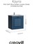 Kayra Mat Safir Blue Kapaklı Lavabo Dolabı 60 cm 1