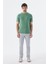 Yeşil Slim Fit Triko Bisiklet Yaka T-Shirt 2