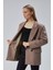 Toprak Rengi Oversize Kruvaze Yaka Astarlı Blazer Ceket 3
