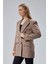 Toprak Rengi Oversize Kruvaze Yaka Astarlı Blazer Ceket 5