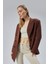 Acı Kahve Oversize Kruvaze Yaka Astarlı Blazer Ceket 1