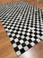 Patchwork Dama Desenli Siyah Beyaz Renk Deri Halı (120 x 180 cm , 2.16 M²) 3