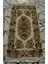 El Dokuma Ekru Renk ve Çiçek Desenli Karabağ Halısı 79 x 152 cm (1.2 M²) 5