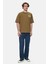 Aspen Koyu Yeşil Bisiklet Yaka Baskılı Oversize Erkek Tshirt 3