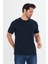 Erkek Pamuklu Bisiklet Yaka Tişört Lacivert 5014-L 1